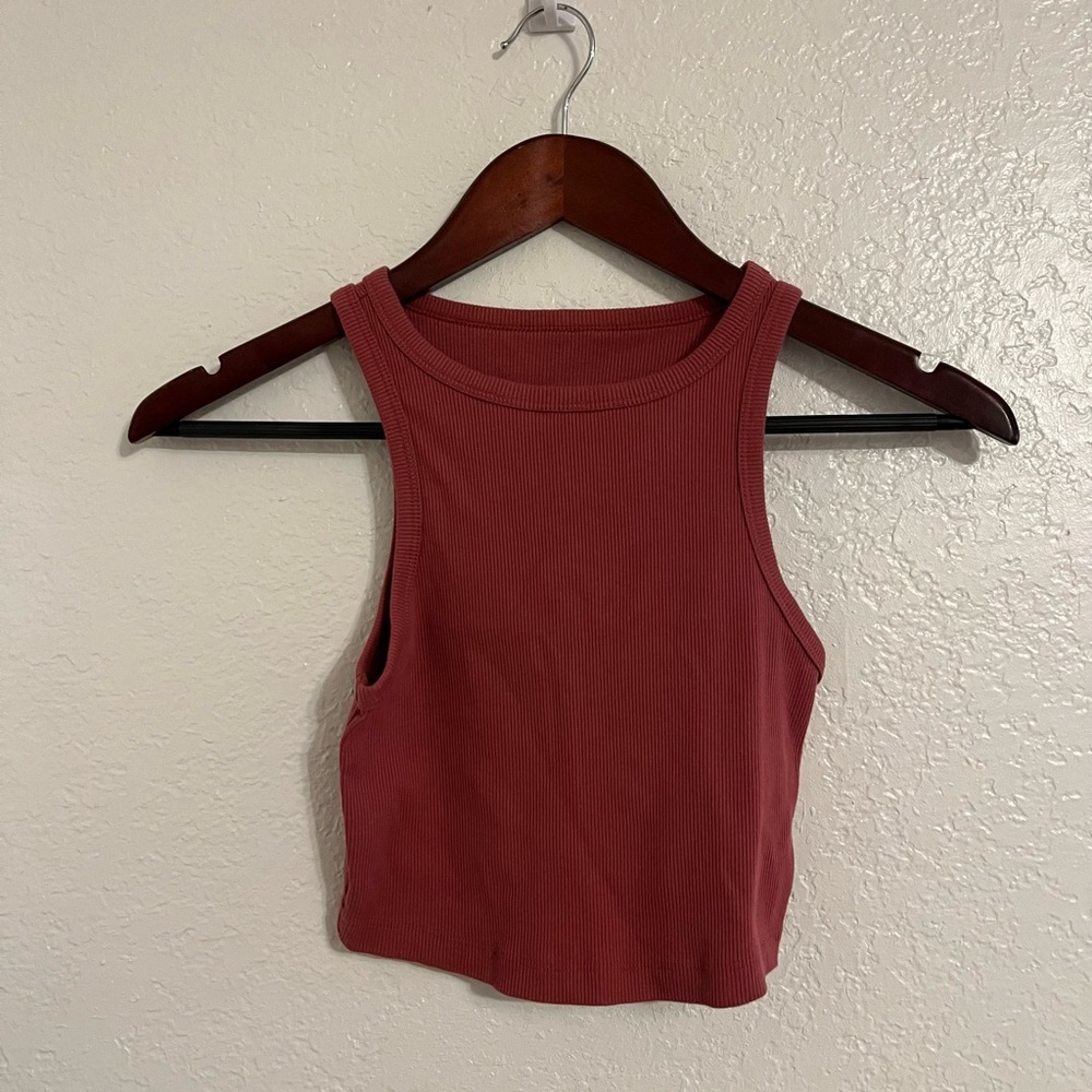 Wild Fable Ribbed Crop Top - Deep Red